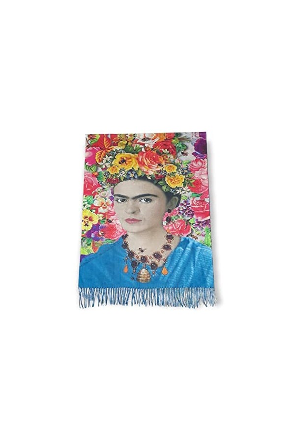 Écharpe viscose double impression Frida cadeau femme art mode écharpe foulard, multicolore, Taille unique