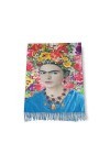 Écharpe viscose double impression Frida cadeau femme art mode écharpe foulard, multicolore, Taille unique