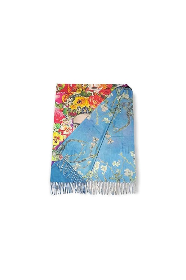 Écharpe viscose double impression Frida cadeau femme art mode écharpe foulard, multicolore, Taille unique