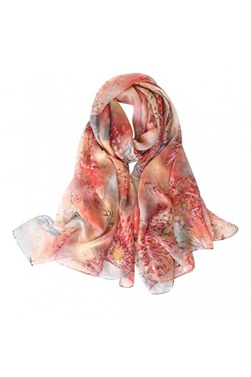STORY OF SHANGHAI Femme Foulard 100% Soie Imprime Floral Grande Echarpe Châle Ultra-Léger Respirant Elégant 175 * 110CM,Albiz