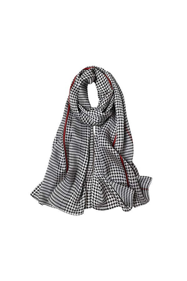 STORY OF SHANGHAI Femme Foulard 100% Soie de Mûrier Coloré Echarpe Léger Elégant Coupe Manuel Meilleur Cadeau pour votre Lady