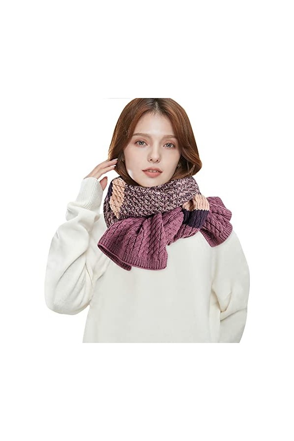 LumiSyne Chaude Hiver Écharpe Homme Femme Écharpe Tricoté Cache-Cou Coloré Doux Echarpe Épaisse Écharpes Foulards De Mode Pou
