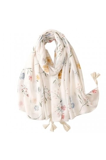 KAVINGKALY – Écharpe bohème légère à franges pour femme, motif imprimé, style 2, M