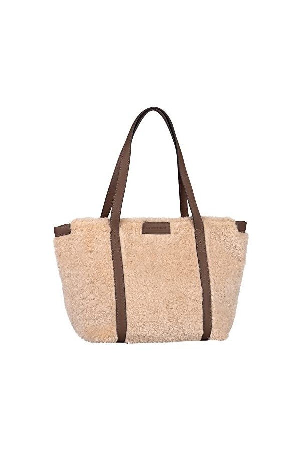 TOM TAILOR Bags Miri Teddy Sac à bandoulière zippé pour femme Beige Taille moyenne, Beige mélangé, m, Moderne
