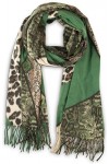 fashionchimp ® Foulard dhiver pour femme avec imprimé animal, écharpe chaude - Vert - Taille Unique