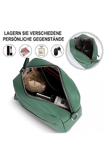 TAN.TOMI Sac à main pour femme en cuir avec large sangle, menthe