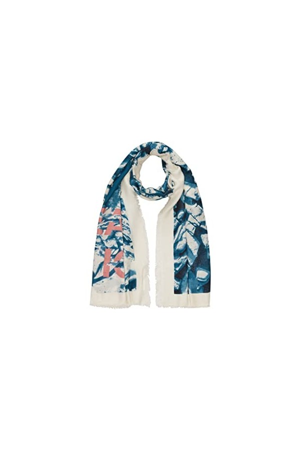 s.Oliver Schal Echarpe, Petrol Placed Print, 1 aux Femmes