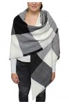 Giorgio Rimaldi Echarpe à carreaux pour femmes et hommes- Echarpe de couverture XXL 150 x 150 cm carrée - Echarpe dhiver ove