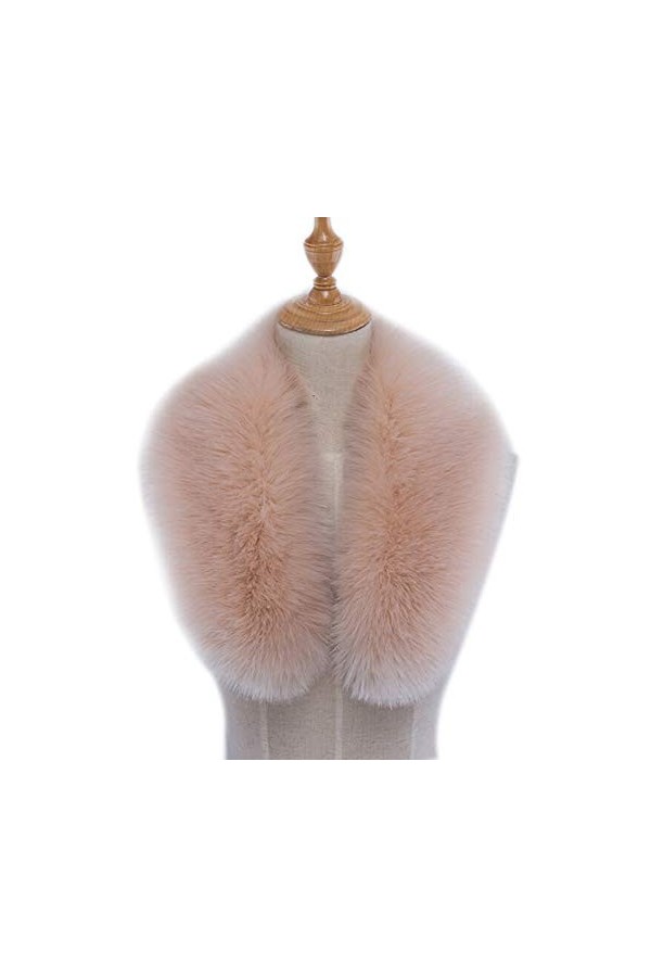 TININNA Col Capuche Fausse Fourrure de Renard Femmes Hiver Col Amovible Écharpe Fourrure Synthétique pour Parka Veste