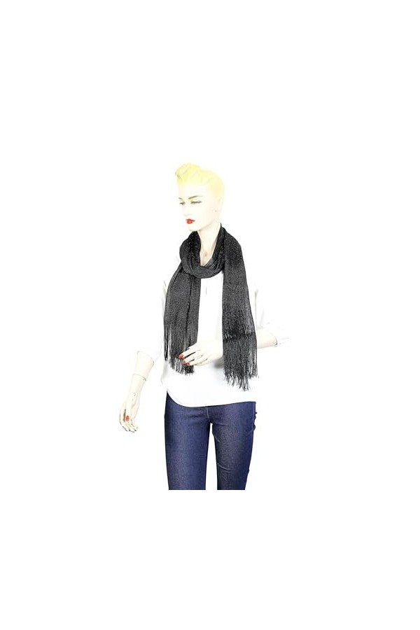 collezione alessandro Maille Écharpe, Noir, Taille Unique Femme