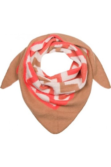 styleBREAKER 01020049 Écharpe triangulaire XXL pour femme avec motif en zigzag coloré, Marron/orange, taille unique