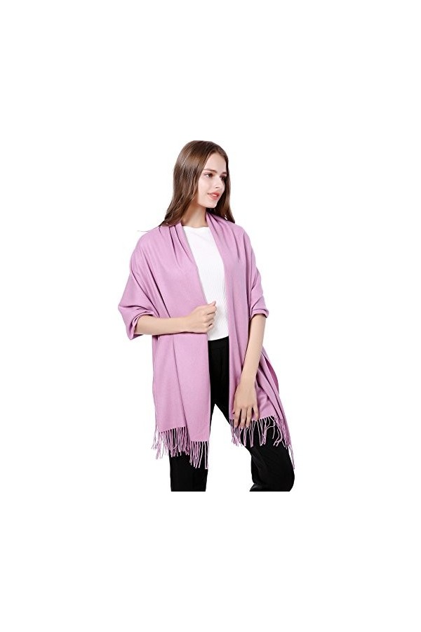 JAKY-Global Pashmina Écharpe ou Jeté de Cachemire pour Femme Homme Super Doux Chaud 198cm x 68cm comme écharpe pour homme ou 