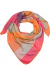 styleBREAKER 01020050 Écharpe triangulaire XXL pour femme avec motif à carreaux multicolores, Orange/rose/turquoise/marron, t