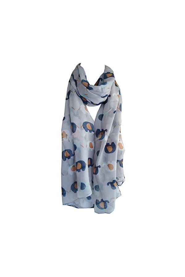 GlamLondon Echarpe Femme Imprimé Elephant - Rouge - Large