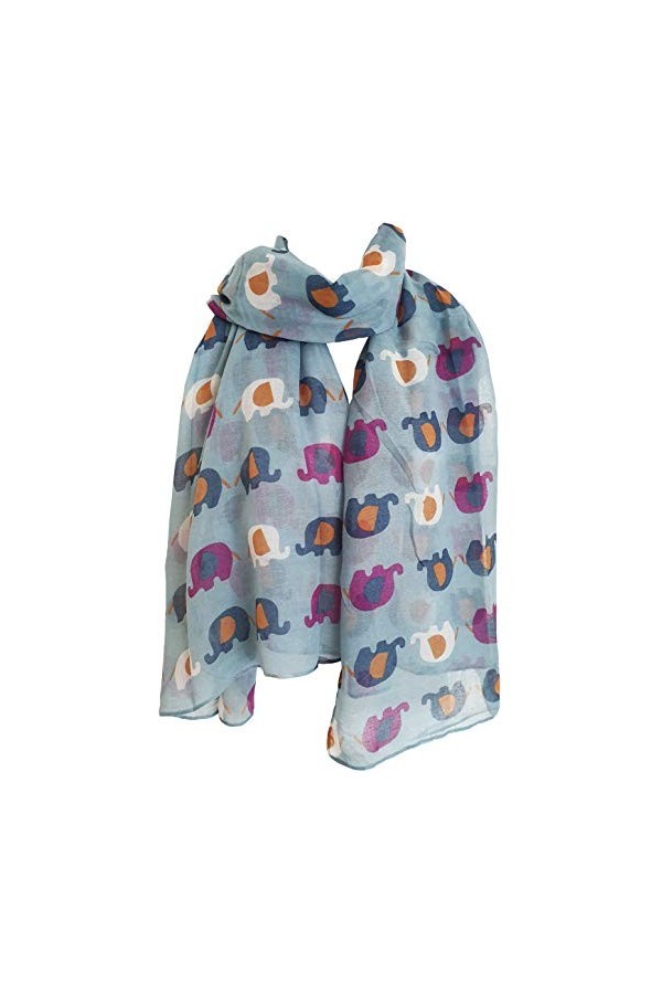 GlamLondon Echarpe Femme Imprimé Elephant - Rouge - Large