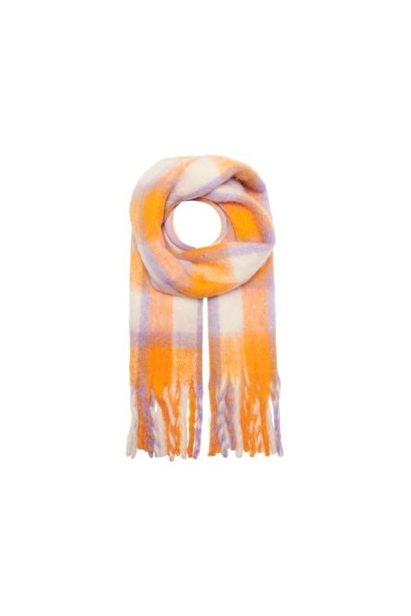 ONLY Écharpe ONLMIA CHECK SCARF CC, Rouille orange, Taille Unique