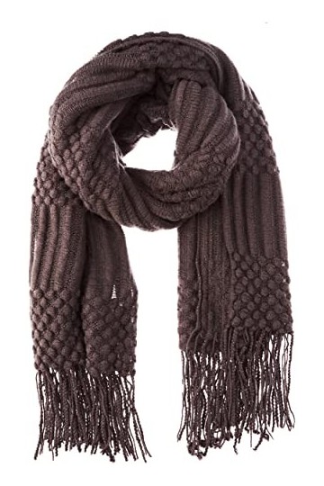 United Colors of Benetton ÉCHARPE 6HKYDU007, Gris foncé 79C, OS Lot de 2 Femme