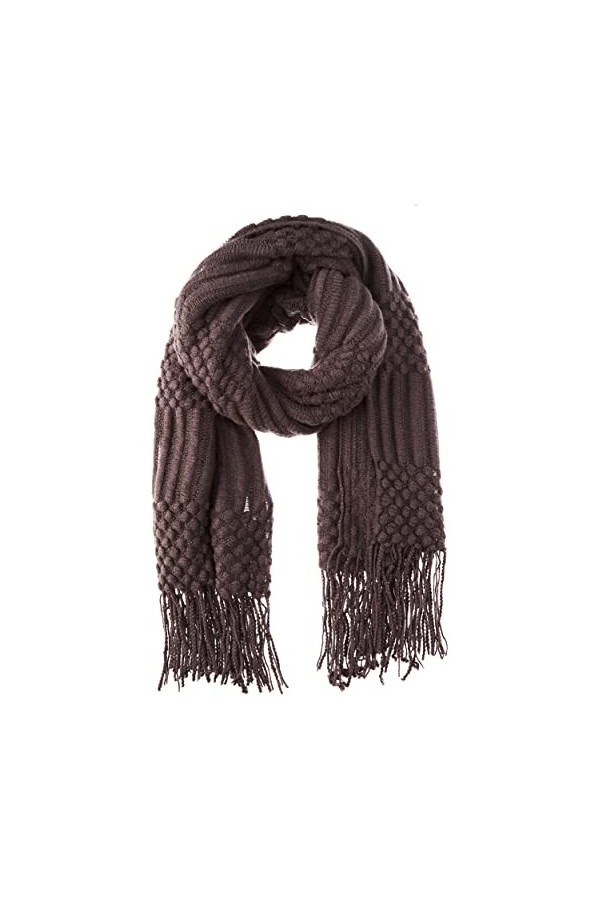 United Colors of Benetton ÉCHARPE 6HKYDU007, Gris foncé 79C, OS Lot de 2 Femme