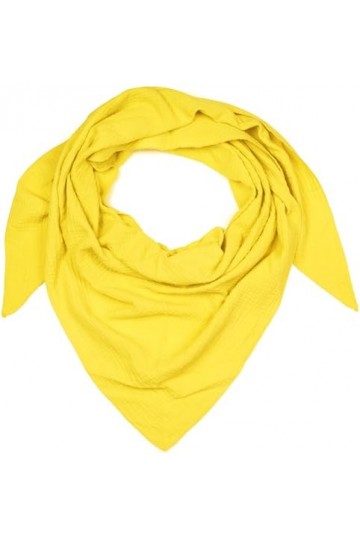 styleBREAKER 01020044 Écharpe triangulaire en mousseline de coton pour femme Couleur unie, jaune, taille unique