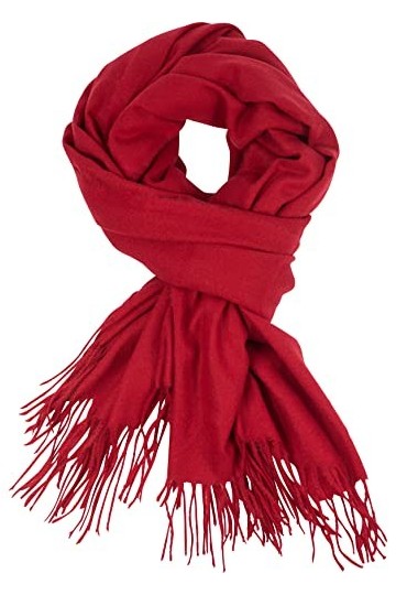 fashionchimp ® Foulard dhiver en cachemire pour femme avec franges décoratives, Rouge hiver, taille unique