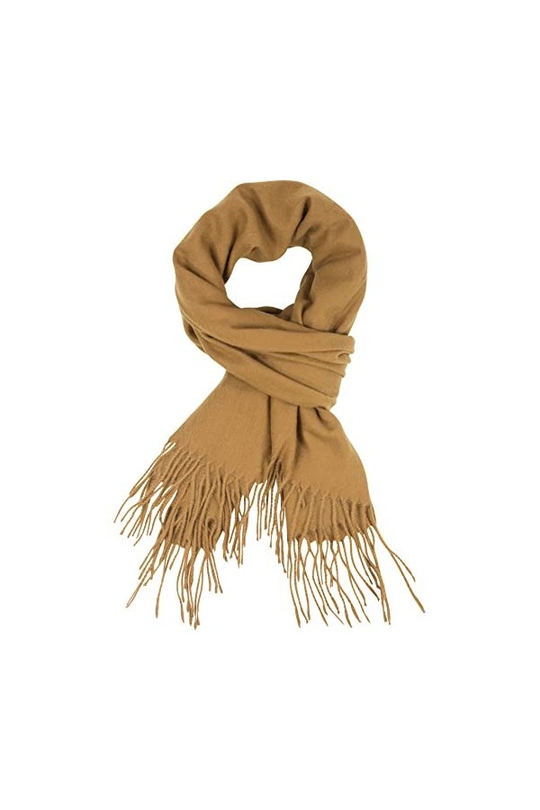 fashionchimp ® Foulard dhiver en cachemire pour femme avec franges décoratives, Rouge hiver, taille unique