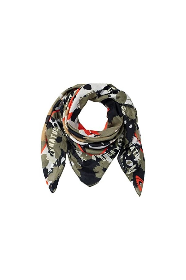 Camel Active Womenswear 307540/7v54 Écharpe carrée Florale, Orange/Rouge, Taille Unique Femme