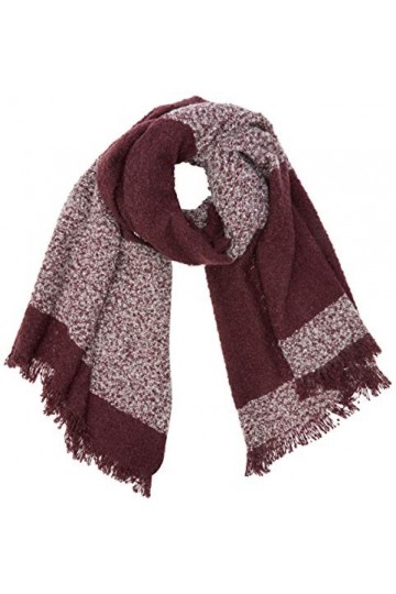 ICHI Iabeatrice Strip SC Echarpe, Rouge Winetasting 15518.0 , Unique Taille Fabricant: One Femme