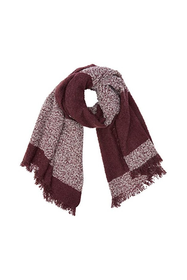 ICHI Iabeatrice Strip SC Echarpe, Rouge Winetasting 15518.0 , Unique Taille Fabricant: One Femme