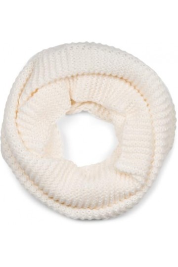 styleBREAKER Écharpe en tricot unisexe - Couleur unie - Avec motif ondulé - Pour lhiver - 01018169, Crème/blanc, taille uniq