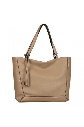 TOM TAILOR Isa, Cabas avec Fermeture éclair Femme, Beige, L