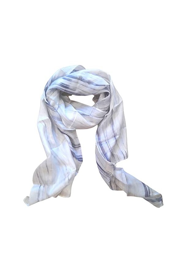 Millie & Boo Écharpe 100 % soie pour femme Gris, gris