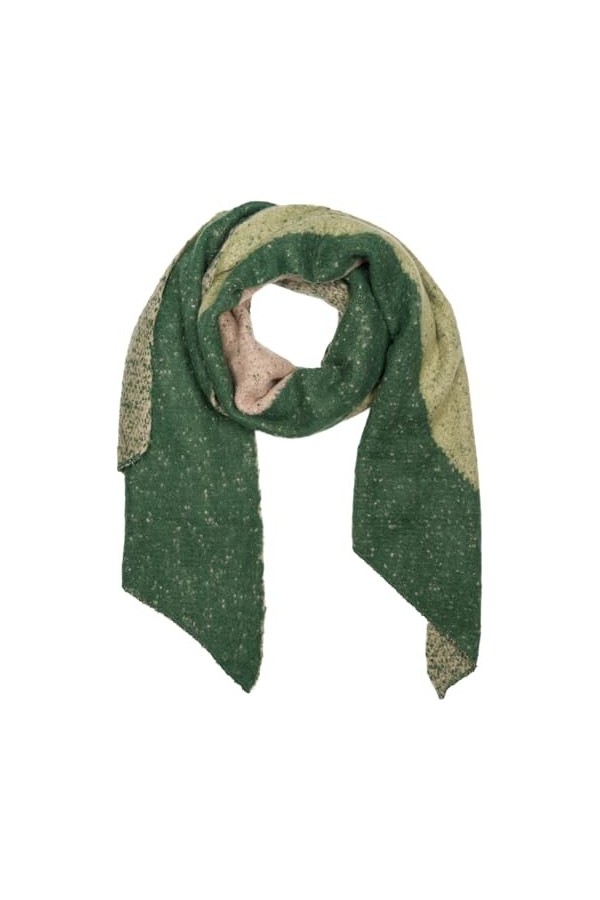styleBREAKER 01017156 Écharpe douce en tissu 3 couleurs pour femme Forme asymétrique Étole dhiver chaude Multicolore, Vert f
