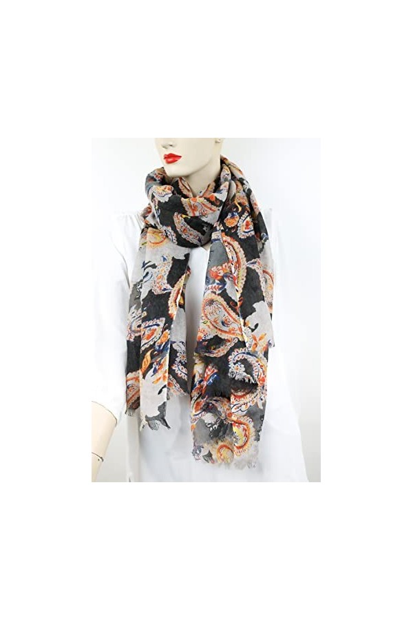 collezione alessandro Cachemire Écharpe, Noir, Taille Unique Femme