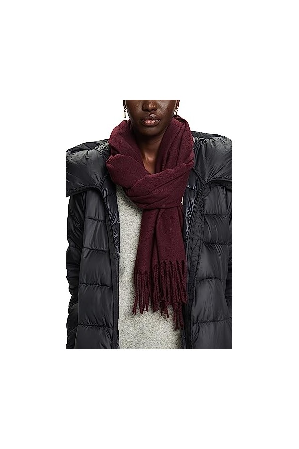 ESPRIT 993ea1q314 écharpe Mode, Aubergine, Taille Unique Femme