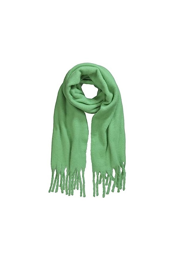 Ulla Popken Schal, Neon, Boucléstrick, Fransen Echarpe, Bleu pétrole, Taille Unique Femme