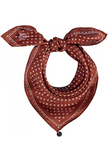 FRAAS Mouchoir à pois pour femme - Taille 53 x 53 cm - Echarpe en soie veloutée pour femme avec motif à pois - Echarpe bandan