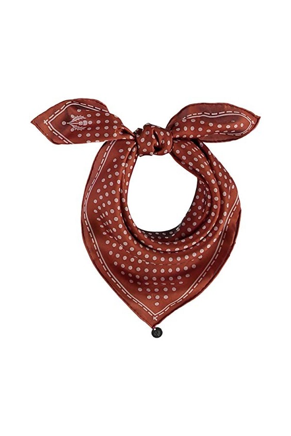 FRAAS Mouchoir à pois pour femme - Taille 53 x 53 cm - Echarpe en soie veloutée pour femme avec motif à pois - Echarpe bandan