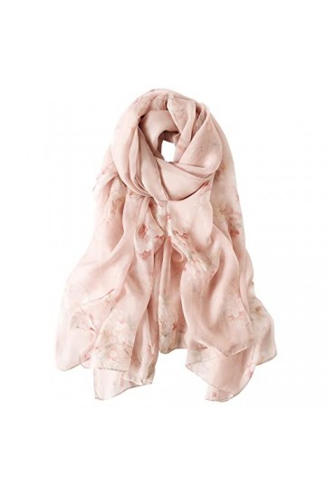 STORY OF SHANGHAI Femme Foulard 100% Soie Imprime Floral Grande Echarpe Châle Ultra-Léger Respirant Elégant Cadeau 175 * 110C