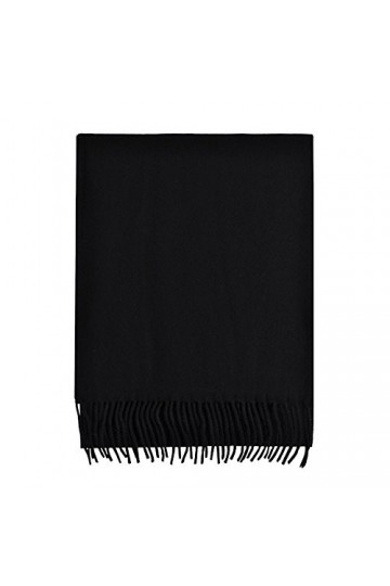 TOUTACOO, Echarpe 100% Laine - Homme & Femme - Fabriquée en France - Couleur 01-Noire