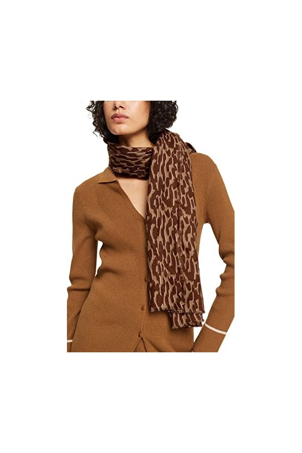 ESPRIT 102ea1q315 Écharpe Tendance, 210/Marron, Taille Unique Femme