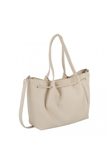 Tom Tailor Camilla, Sac Cabas avec Fermeture éclair Femme, Blanc cassé