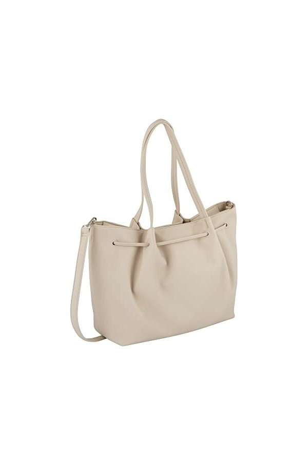 Tom Tailor Camilla, Sac Cabas avec Fermeture éclair Femme, Blanc cassé