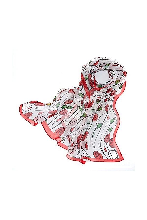 Signare Écharpe 100 % soie légère et douce pour femme, Alice au Pays des Merveilles, taille unique