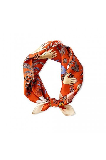 LumiSyne Foulards En Soie Pour Femme Écharpe Carré Imprimé Artistique Satin Foulards Légers Petits Écharpe Bandanas Bandeau A