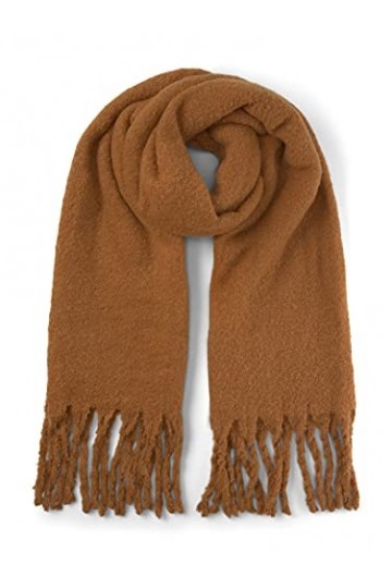 TOM TAILOR Accessoire femme écharpe épaisse avec franges - Marron - One Size