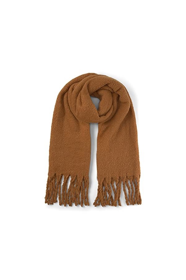 TOM TAILOR Accessoire femme écharpe épaisse avec franges - Marron - One Size
