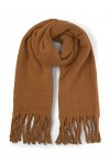 TOM TAILOR Accessoire femme écharpe épaisse avec franges - Marron - One Size