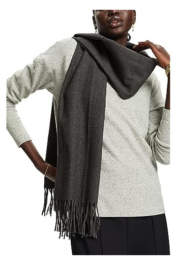 ESPRIT 993ea1q314 Écharpe de Mode, 020/Dark Grey, Taille Unique Femme