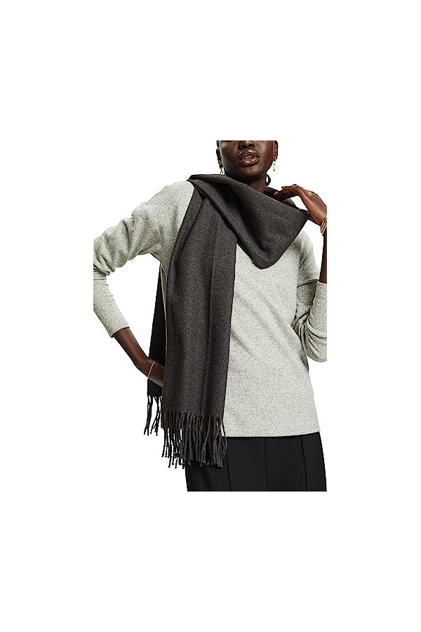 ESPRIT 993ea1q314 Écharpe de Mode, 020/Dark Grey, Taille Unique Femme
