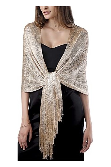 DiaryLook Écharpe de soirée pour femme avec franges - -